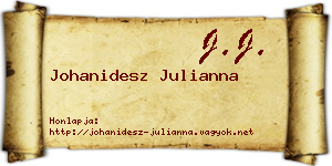 Johanidesz Julianna névjegykártya